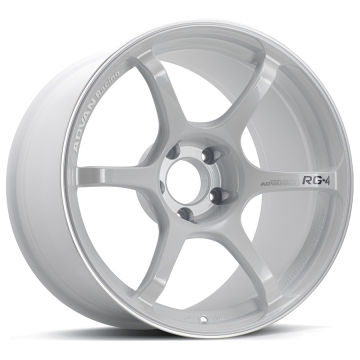 Advan RG-4 Wheel (S-GTR Face) - 18x9.5 / Offset +45 / 5x120 (Racing White Metallic & Ring)