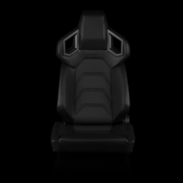 Braum Racing Alpha X Series Sport Reclinable Seats (Pair) - Black Leatherette / Black Stitching / Low Base Version