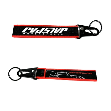 Evasive Motorsports Pull Strap Key Chain - Red / Black
