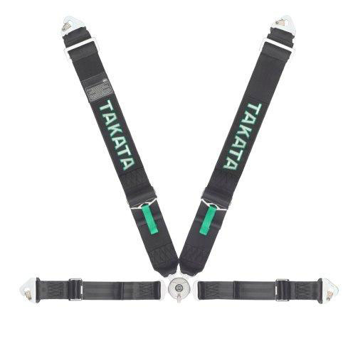 Takata Race 4 snap Harness(4pt snap-on, buckle on right lap belt) - Black