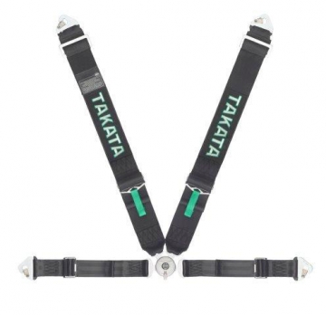 Takata Race 4 snap Harness (4pt snap-on, buckle on right lap belt) - Black