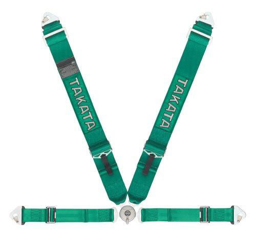 Takata Race 4 snap Harness(4pt snap-on, buckle on right lap belt) - Green