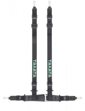 Takata Drift II bolt Harness (4pt bolt-on, buckle on right lap belt) - Black