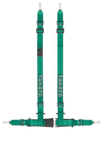 Takata Drift II bolt Harness (4pt snap-on, buckle on right lap belt) - Green