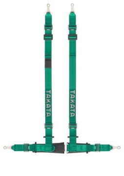 Takata Drift II bolt Harness (4pt bolt-on, buckle on right lap belt) - Green