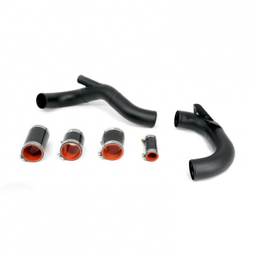 AMS Performance Lower Intercooler Pipe Kit for stock flange (Black) - Mitsubishi EVO X 08-14