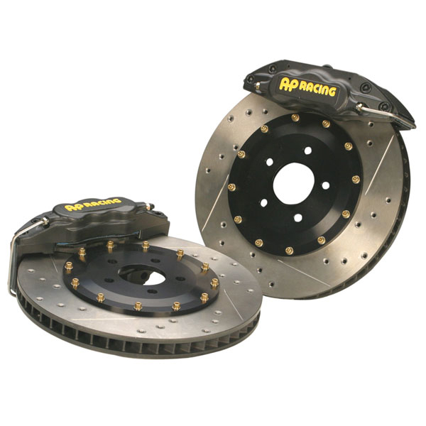 AP Brake Racing 6-Piston Front Big Brake Kit (Black) - Mitsubishi Lancer EVO 01-07