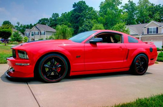 APR Carbon Front Splitter with Rods/CDC Aggressive Chin - Ford Mustang 2005-09