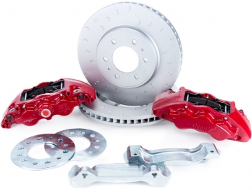 Alcon Brake Kit 6-piston red calipers, 347x36mm rotors (Front) - Ford Raptor / F150 10-14