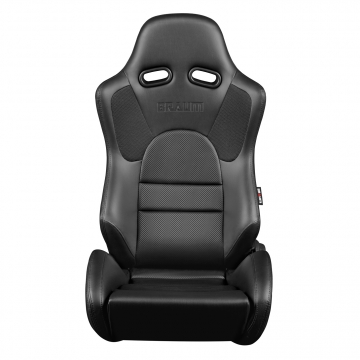 Braum Racing Advan Series Seats (Pair) - Black Leatherette (Black Stitching)
