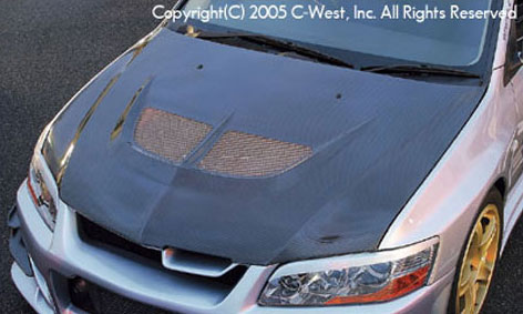 C-West Hood - Mitsubishi Lancer EVO 03-06 (CFRP)