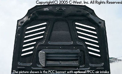 C-West Front Hood W/Louver - Subaru Impreza WRX 2002-03
