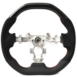 DCT Motorsports Sprtive Flat Top Glossy Carbon Flat Bottom Steering Wheel - Nissan GT-R R35 08-14