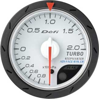 Defi Advance CR 52mm Turbo Gauge - 200KPA White