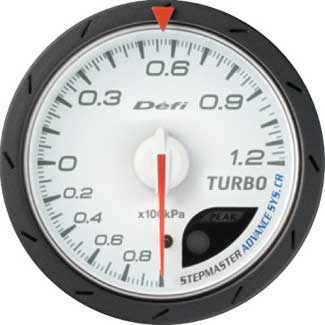Defi Advance CR 60mm Turbo Gauge - 120KPA White