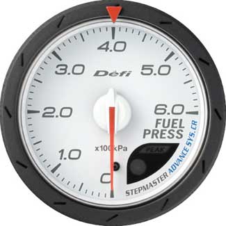 Defi Advance CR 60mm Fuel Pressure Gauge - White
