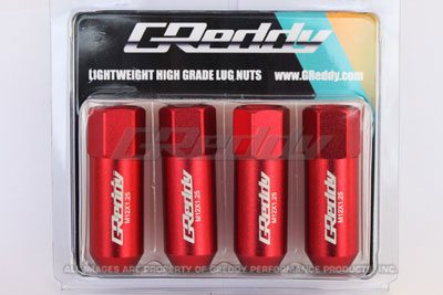 Greddy Long Lug Nuts - Red Open Ended