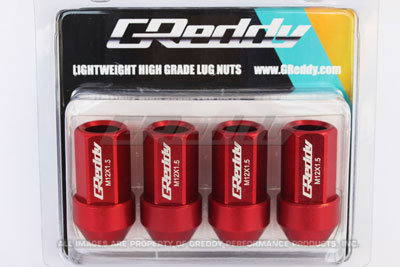 Greddy Short Lug Nuts - Red Open Ended