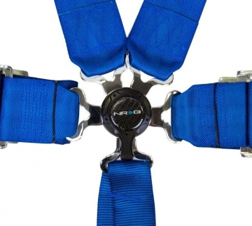 NRG 6 Pt 3inch Seat Belt Harness / Cam Lock- Blue