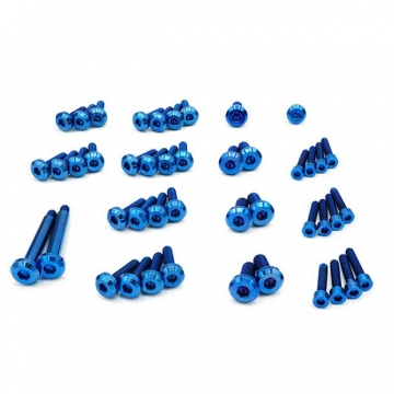 Dress Up Bolts Stage 2 Titanium Engine Kit without Coil Pack Cover - Nissan RB25 Engine (Blue)