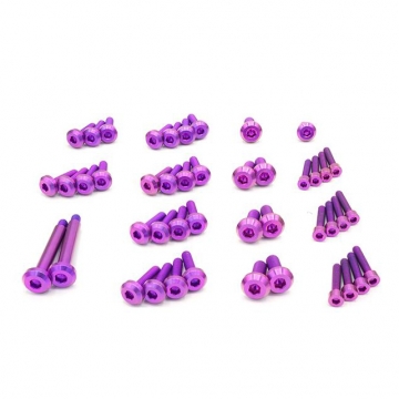 Dress Up Bolts Stage 2 Titanium Engine Kit without Coil Pack Cover - Nissan RB25 Engine (Purple)