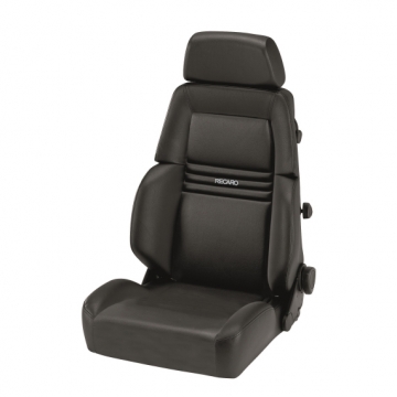 Recaro Expert S Seat - Leather Black Bolster / Leather Black Insert / Silver Logo
