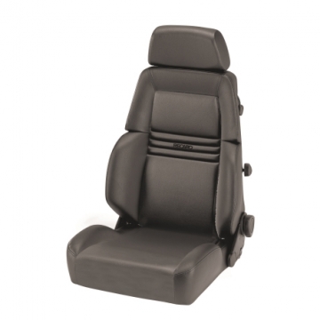 Recaro Expert S Seat - Leather Medium Grey Bolster / Leather Medium Grey Insert / Black Logo