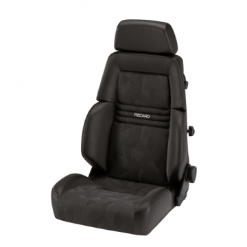 Recaro Expert S Seat - Leather Black Bolster / Black Artista Insert / White Logo