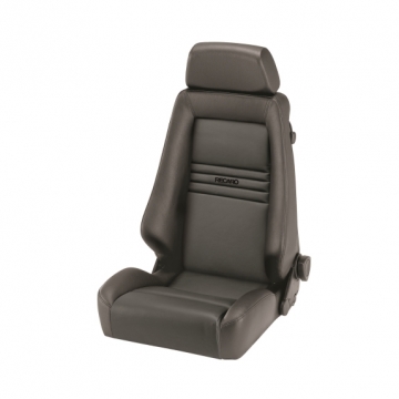 Recaro Specialist M Seat - Leather Medium Grey Bolster / Leather Medium Grey Insert / Black Logo