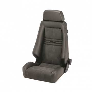 Recaro Specialist M Seat - Leather Medium Grey Bolster / Grey Artista Insert / Black Logo