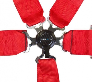 NRG 4 Point Seat Belt Harness / Cam Lock- Red