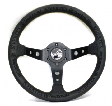 Vertex "King" Steering Wheel - Black (330mm / Leather)