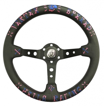 Vertex Speed Steering Wheel - Blue and Pink (350mm / Leather)