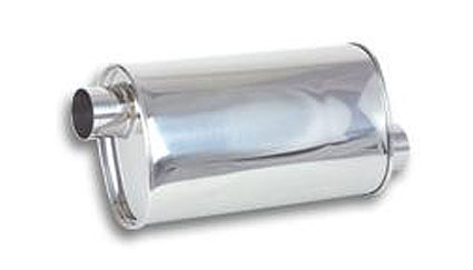 Vibrant Streetpower Oval Muffler, 2.5 inlet/outlet (Offset-Offset)