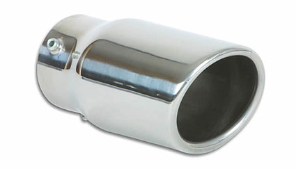 Vibrant 3.25 x 2.75 Oval Stainless Steel Bolt-On Tip (Single Wall, Angle Cut)