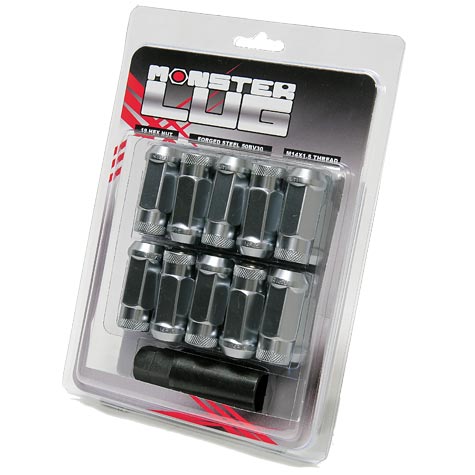 Monster Lug Nuts - Pearl Silver 14x1.5mm