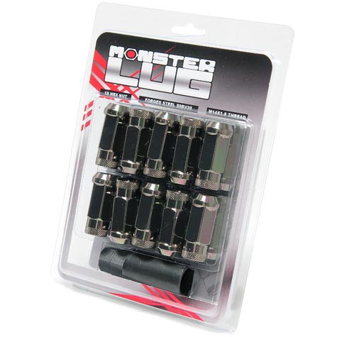 Monster Lug Nuts - Black Chrome 14x1.5mm