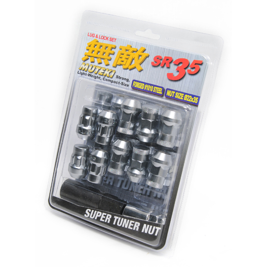 Muteki SR35 Lug Nuts - Silver Pearl (Closed Ended)