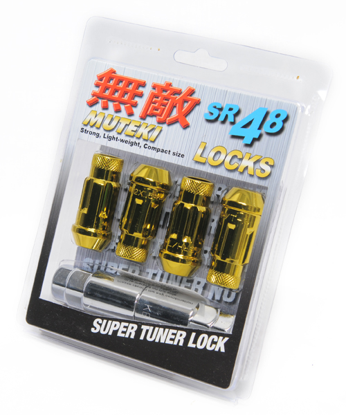 Muteki SR48 Wheel Locks - Gold (Open Ended)