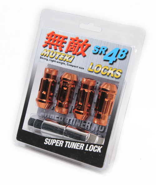 Muteki SR48 Wheel Locks - Orange (Open Ended)