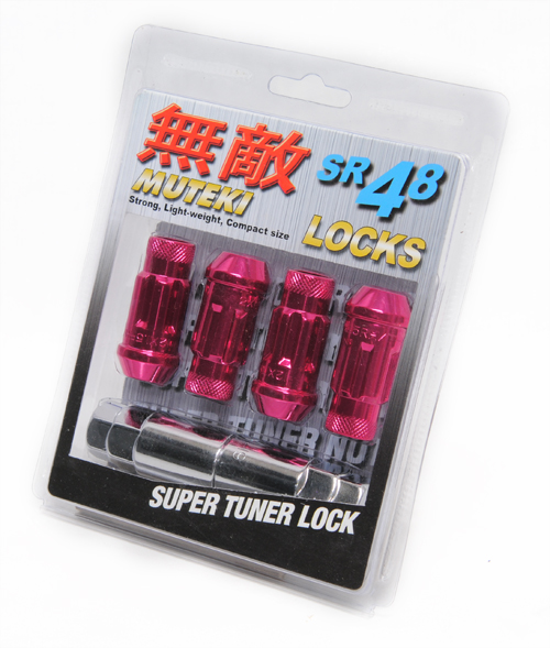 Muteki SR48 Wheel Locks - Pink (Open Ended)