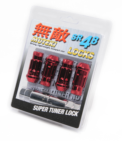 Muteki SR48 Wheel Locks - Red (Open Ended)
