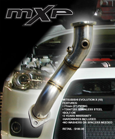 MXP Downpipe - Mitsubishi EVO X 08+