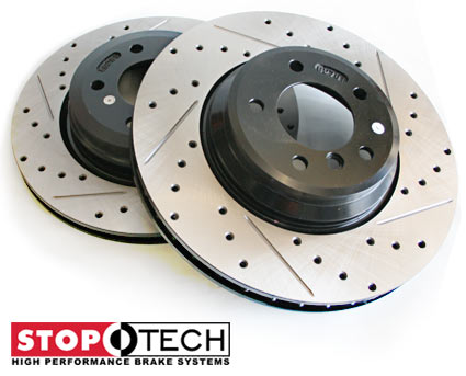 StopTech Cross-drilled / Slotted Rotors - BMW 335i 2007 + (E90 / E92 / E93) (Front)