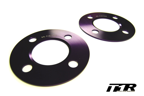 T1R Forged Aluminum 3mm Wheel Spacers - 4 x 100