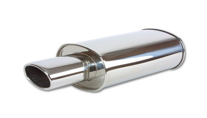 Vibrant Streetpower Oval Muffler w/ 4.5 x 3 Oval Angle Cut Tip (3 inlet)