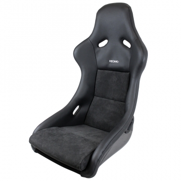 Recaro Pole Position - Leather Black Bolster / Dinamica Gray Suede Insert / Silver Logo