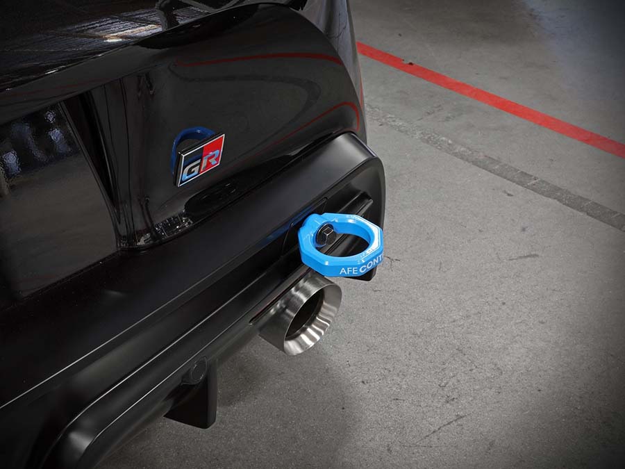 Evasive Motorsports: aFe Rear Tow Hook (Blue) - Toyota Supra A90 2020+