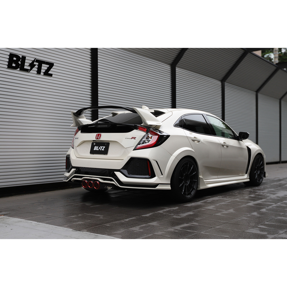 Evasive Motorsports: Blitz Nur Spec Exhaust (Triple Carbon Red Tips) -  Honda Civic Type R FK8 17-21