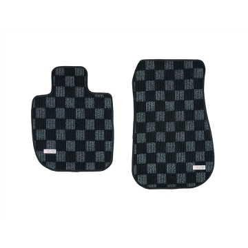 Phase 2 Motortrend Checkered Race Floor Mats (Dark Grey / Front) - Toyota GR Supra A90 2020+